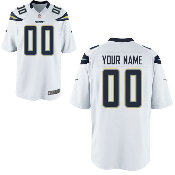 Youth Los Angeles Chargers Custom White Game NFL Jersey